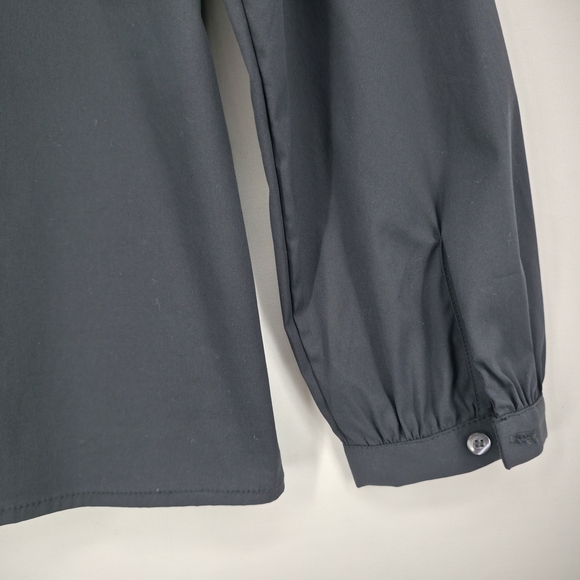 J. McLaughlin Elodie Blouse Black Size M NWT $158 Mock Neck Top Quiet Luxury - Picture 13 of 16